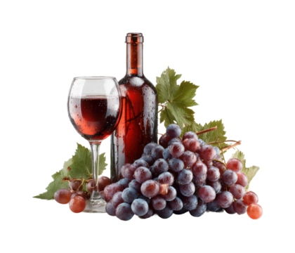 Wine tasting event with grapes vineyard food rustic isolated on transparent background, png