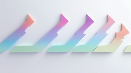 A series of sleek gradient arrow and shapes