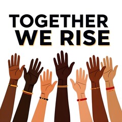 Fototapeta premium Inspirational Unity Illustration – Diverse Hands with 