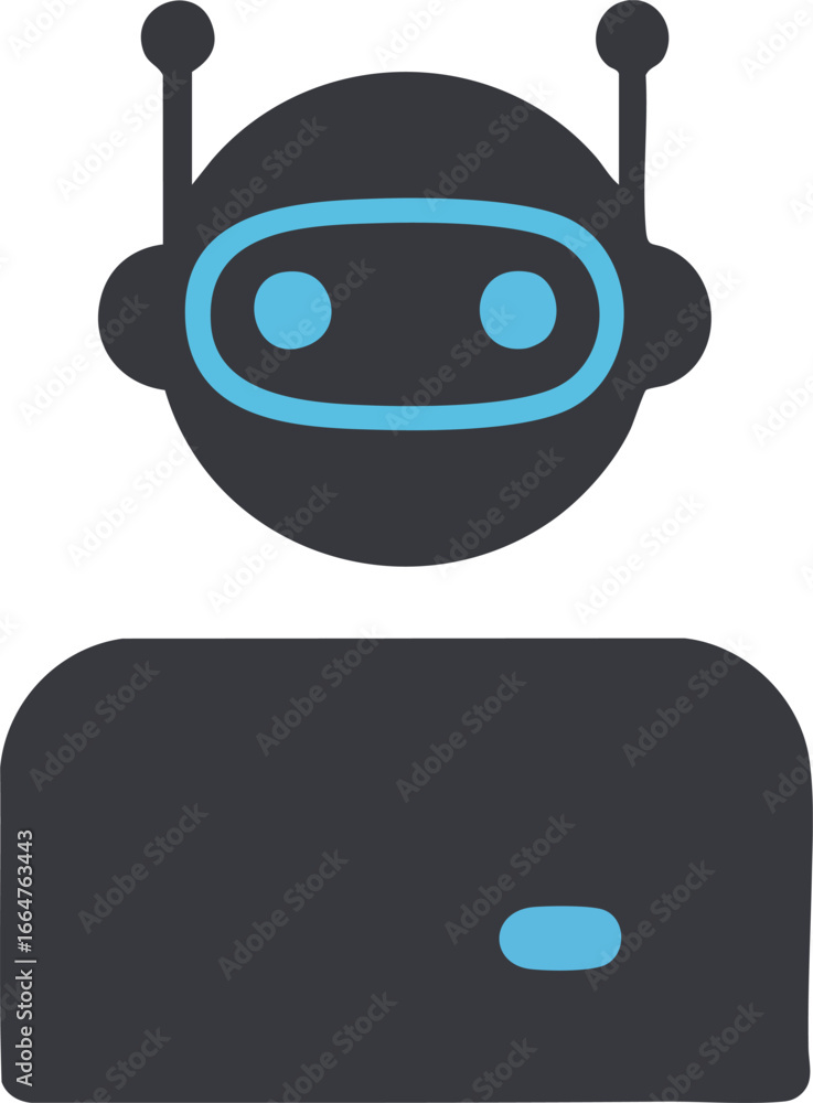 Aufkleber chatbot robot icon for ai assistant and customer service tech modern head