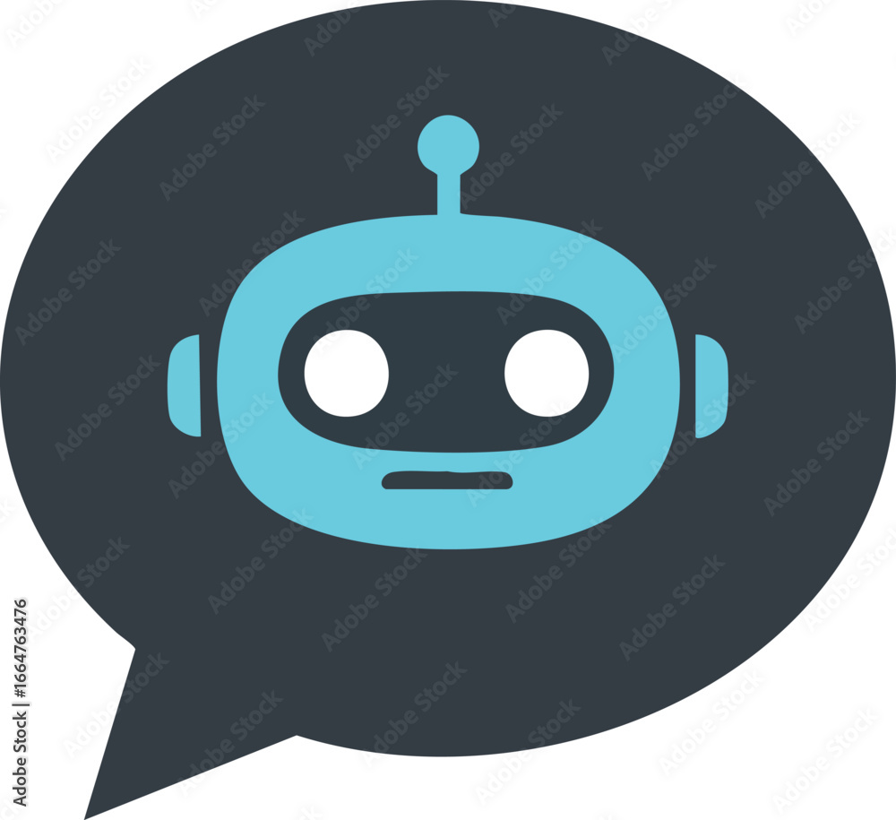 Aufkleber chatbot robot icon in a speech bubble artificial intelligence virtual assistant concept