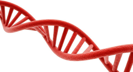 Crimson helix against a pixelated grid