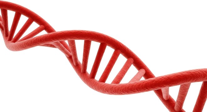 Crimson helix against a pixelated grid