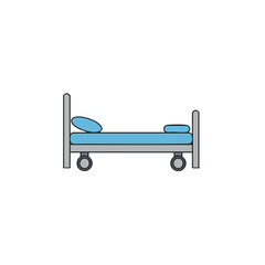 Hospital bed illustration, simple design, medical equipment.