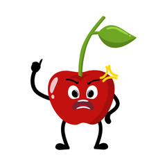 Cute Hand Drawn Angry Cherry