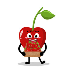 Cute Hand Drawn Cherry Selling Fruit