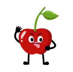 Cute Hand Drawn Naughty Cherry Expression