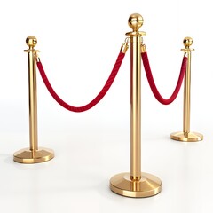Elegant gold stanchions with red velvet rope creating a vip pathway for exclusive events