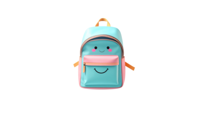 Unzipped Backpack with Floating Clouds Against a isolated on transparent background 
