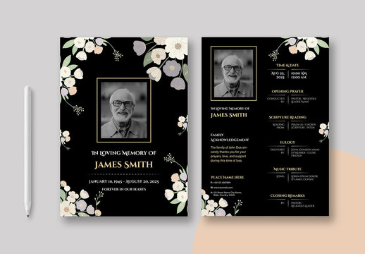 Funeral Program Template Layout