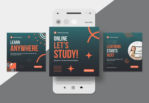 Online Learning  Course Social Media Post