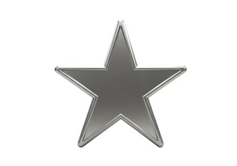 Obraz premium Metallic Silver Star Award Achievement Decoration Icon Symbol isolated on transparent background