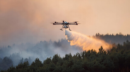 drones equipped with advanced technology combat wildfires in challenging weather conditions