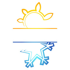 Sun snowflake design signboard banner for air conditioner