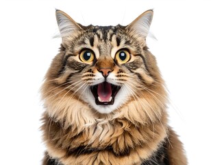 Close-up of a surprised cat