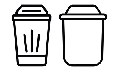 Trash can vector icon, bin symbol, and garbage container button illustration