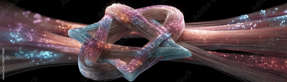 Aufkleber ai-enhanced image of the star of david intricately woven with digital data streams, showcasing a ble