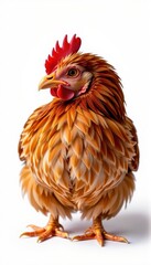 Fototapeta premium Single brown chicken egg isolated on white background, perfect for Easter or breakfast recipes, food, dietary