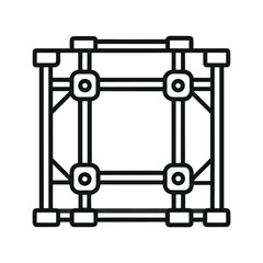 Industrial metal frame outline icon with geometric shapes