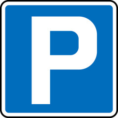 Parking Place Blue Traffic Sign United Kingdom UK Parking Signs Road Symbol Vector
