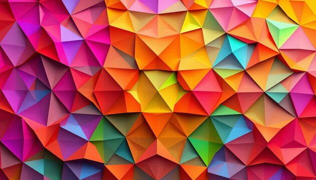 Intricate tessellation of overlapping, multifaceted polygons in vibrant hues,  repeating,  illustration - Powered by Adobe