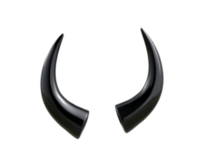 Black devil horns costume accessory on transparent background, PNGd