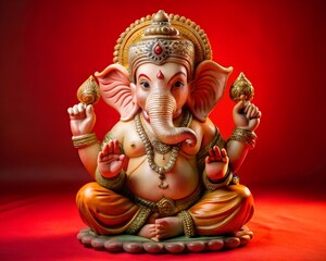 Fototapeta premium Creative Diwali background illustration, Happy Diwali post design, Diwali or Dipavali festival, Ganesh Chaturthi poster, Flat Ganesh Chaturthi concept