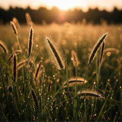wheat field in sunset