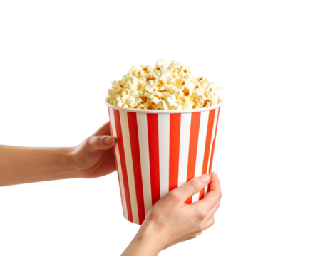 hand holding popcorn