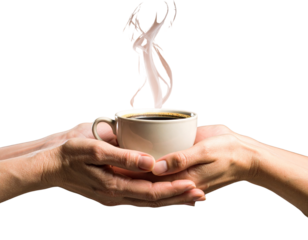 cup of coffee in hand