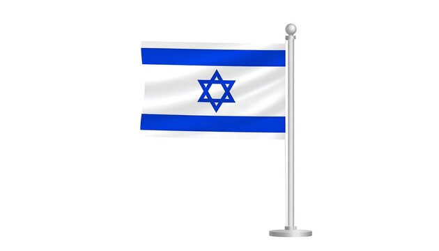 Israeli flag on a metal pole