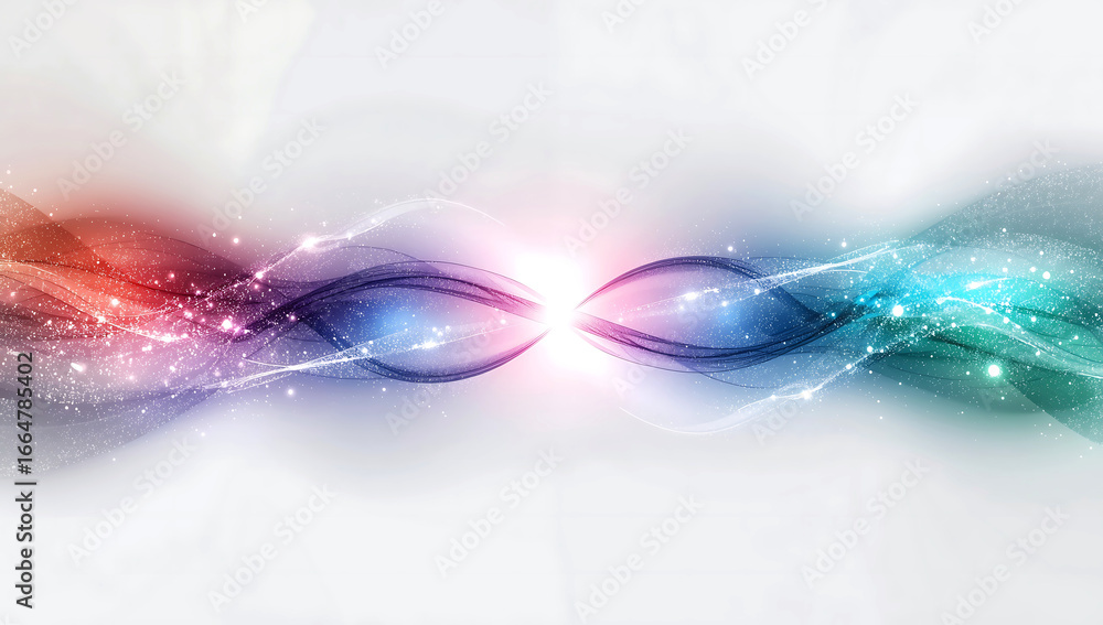 Aufkleber abstract glowing energy waves colliding and merging in a vibrant display of light and color