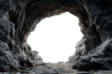 Dramatic cave opening with rough textured rock, perfect for adventure, exploration, and mystery themes