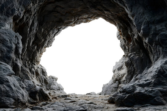 Dramatic cave opening with rough textured rock, perfect for adventure, exploration, and mystery themes