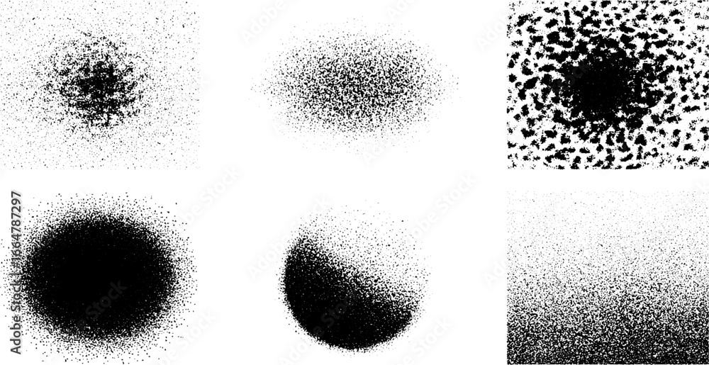 Aufkleber abstract stipple and dotwork patterns for artistic design projects