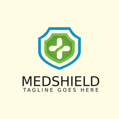 Modern Medical Shield Logo Design – Healthcare Protection, Hospital, Pharmacy, and Clinic Branding Icon