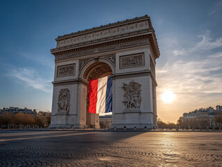 Armistice Day (France) – Arc de Triomphe with tricolor flag