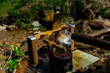 Water Mill with Hammer on the Hirzer Alm South Tyrol. 
