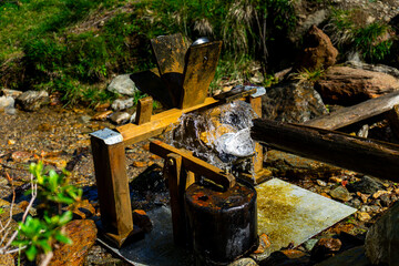 Water Mill with Hammer on the Hirzer Alm South Tyrol. 
