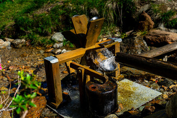 Water Mill with Hammer on the Hirzer Alm South Tyrol. 