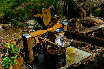 Water Mill with Hammer on the Hirzer Alm South Tyrol. 