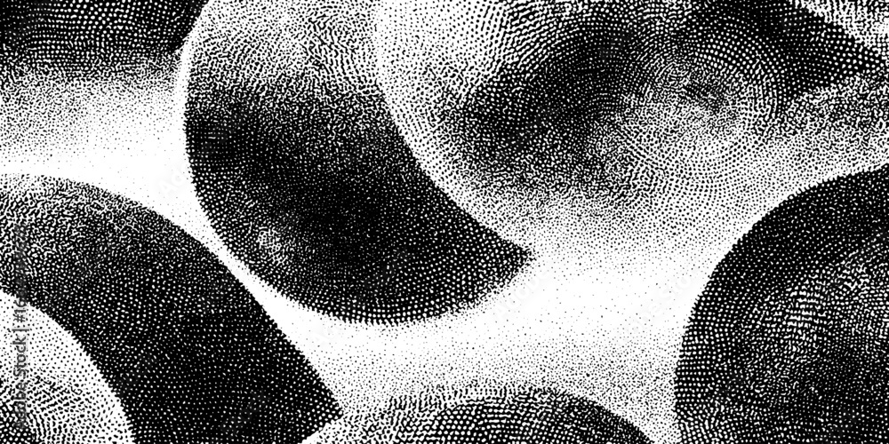 Aufkleber abstract stippling dotwork pattern with concentric circles for artistic designs