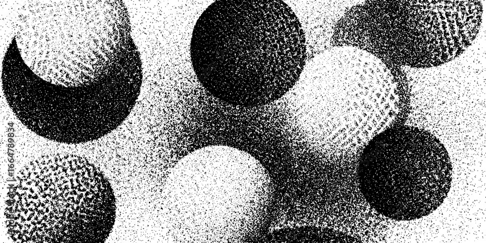Aufkleber abstract stipple dotwork pattern with dotted stars - art for print and design projects