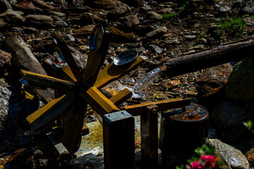 Water Mill with Hammer on the Hirzer Alm South Tyrol. 