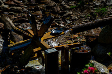 Water Mill with Hammer on the Hirzer Alm South Tyrol. 