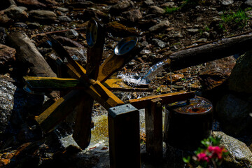 Water Mill with Hammer on the Hirzer Alm South Tyrol. 
