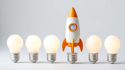 A colorful toy rocket launches with smoke clouds, symbolizing innovation, imagination, and the excitement of new beginnings.