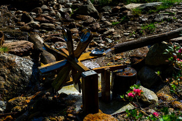 Water Mill with Hammer on the Hirzer Alm South Tyrol. 