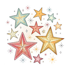 hand drawn sparkling stars collection
