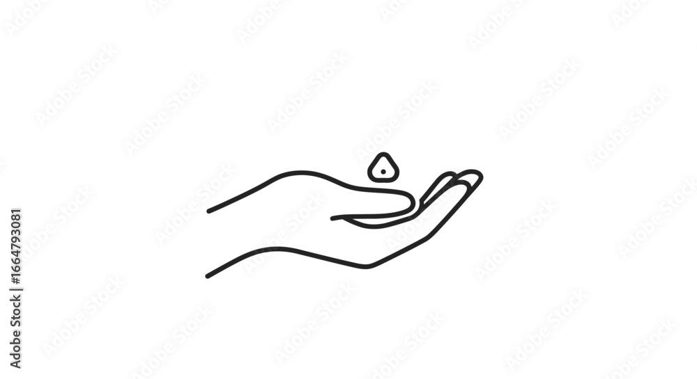 Poster highresolution transparent png hand holding a single drop perfect for website design app icons and b